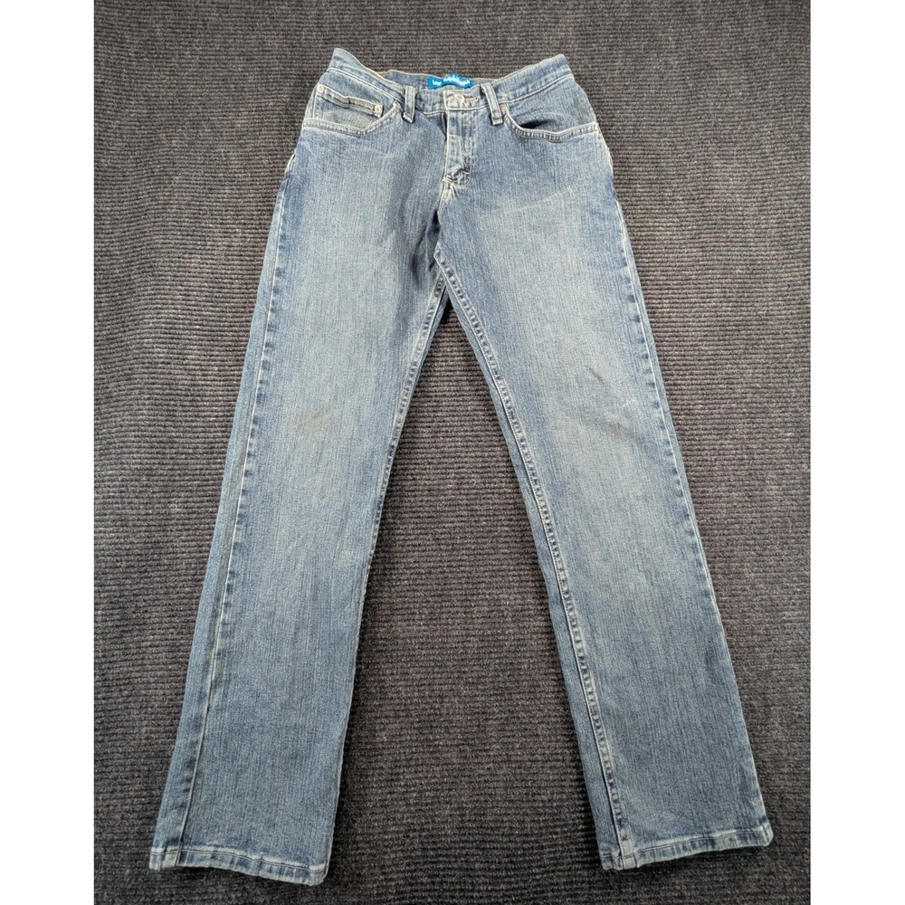 Lee Premium Select Straight Leg Jeans Boys 18S Blue Cotton Low Rise Light Wash